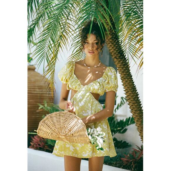 SABO Yellow and White Floral Boho Dress - NWT - Size XL - Picture 1 of 6